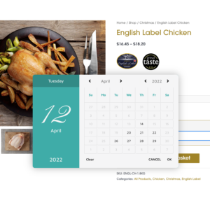 Date picker for product deliveries