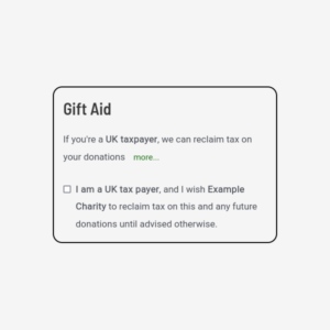 UK Gift Aid checkout consent