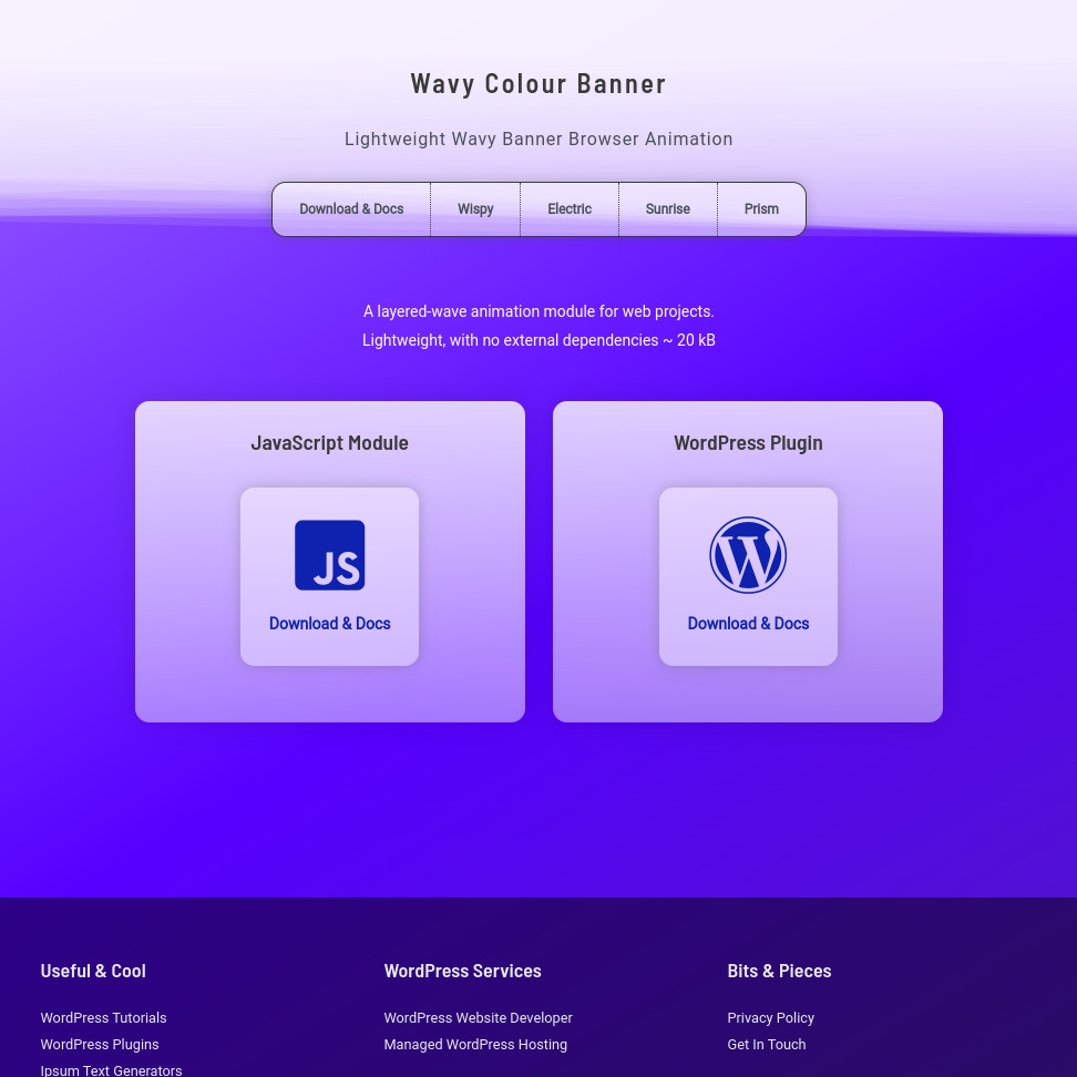 Wavy Colour Banner Website Screencap