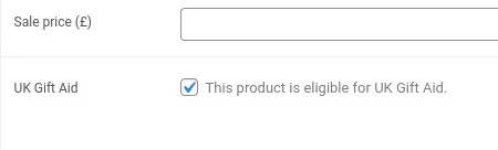 Enable Gift Aid eligibillity at product-level