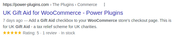 UK Gift Aid plugin for WooCommerce SERP