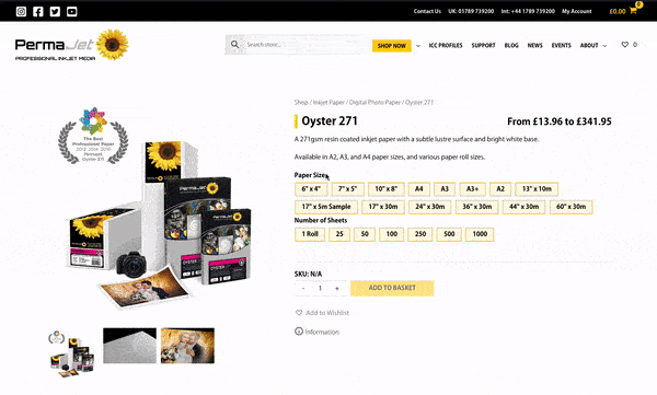 Product Variation Radio Buttons