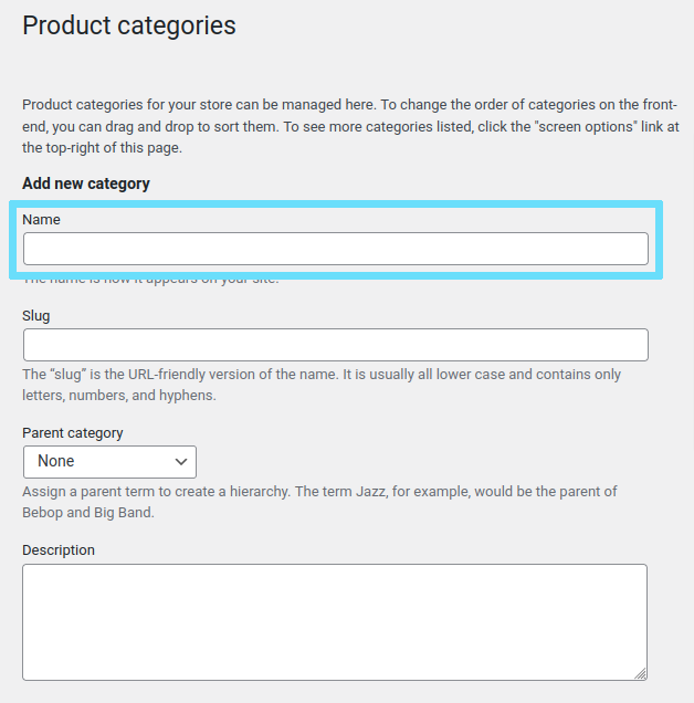 Create a new WooCommerce product category