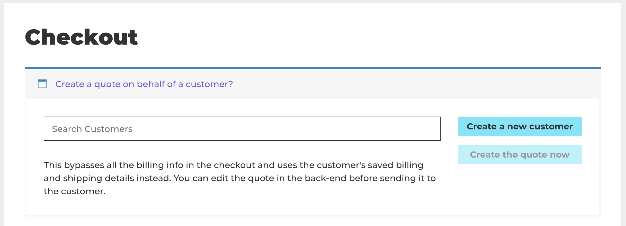 Creating a quote on behalf of a customer in WooCommerce