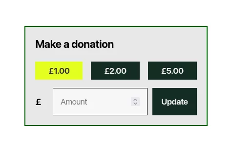 WooCommerce charity donation box style one