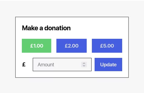 WooCommerce charity donation box style two