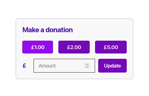WooCommerce charity donation box style three