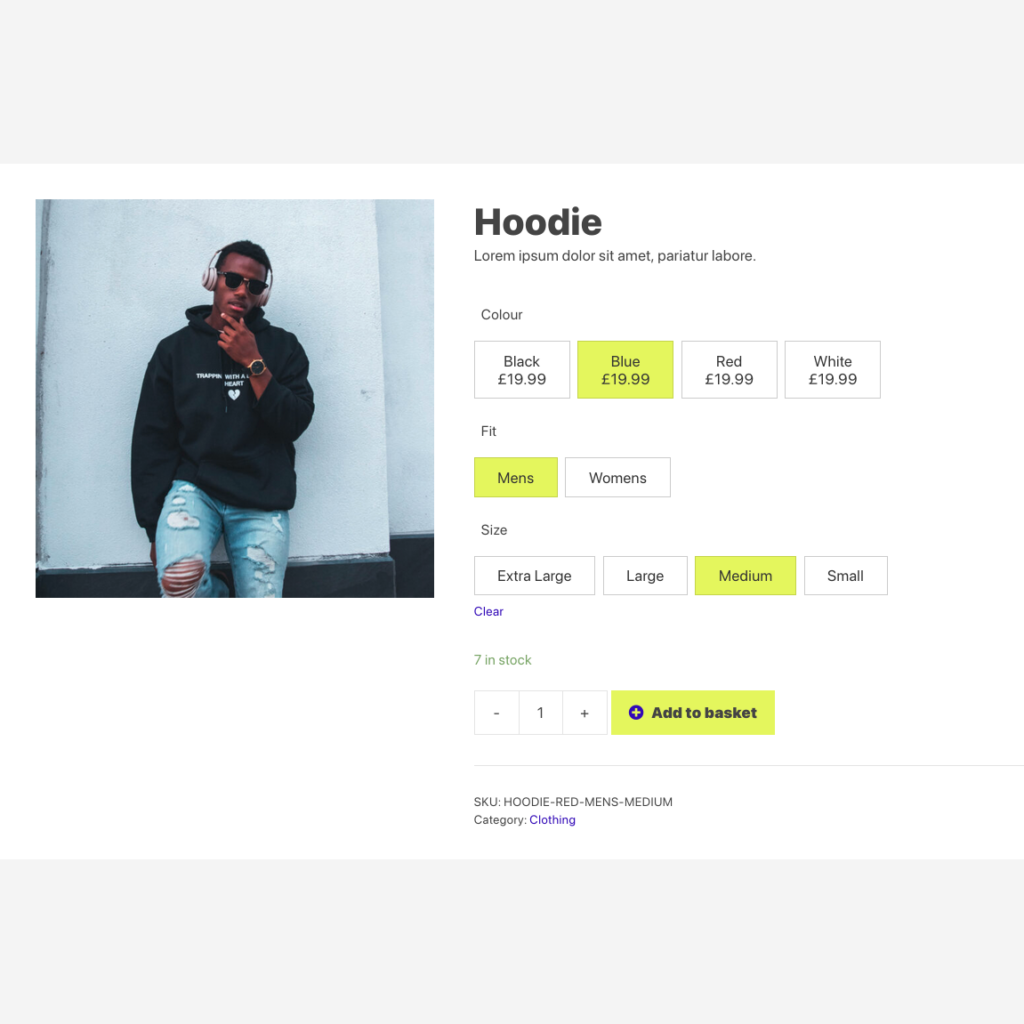 WooCommerce variation radio buttons with prices