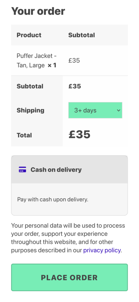 Tidy WooCommerce order review and place-order button