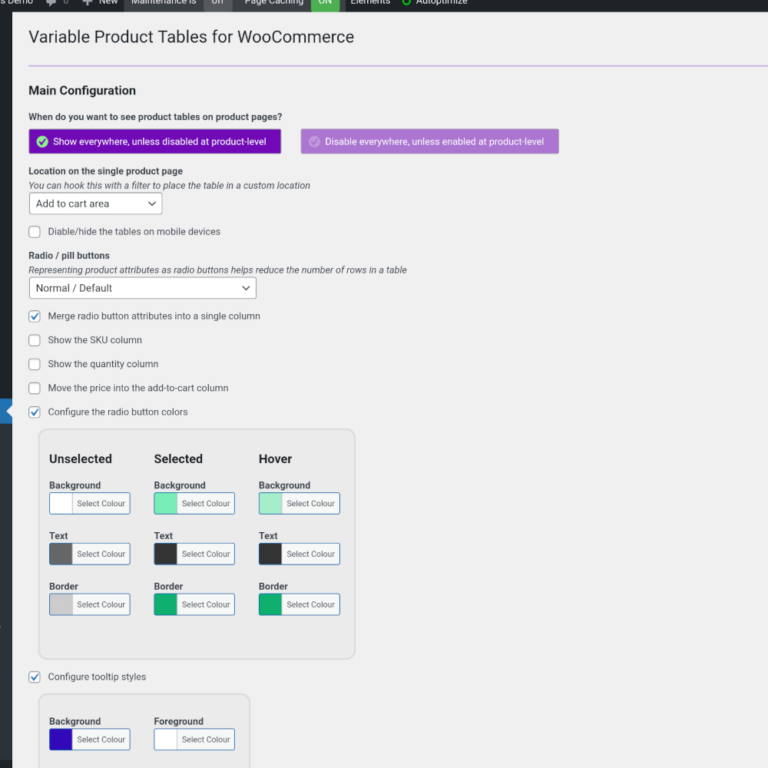 Variable Product Tables for WooCommerce - Power Plugins