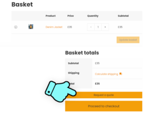 Request a quote on the WooCommerce cart page