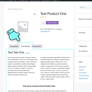 Custom product tab in the frontend