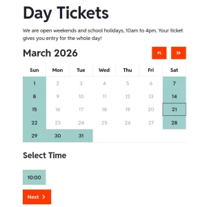 Event date and time calendar
